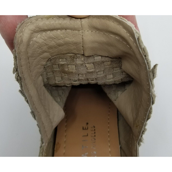 Very Volatile Los Angeles Veracruz Sz 10 Tan Suede Leather Woven Ankle Bootie - Picture 7 of 15